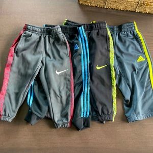Set of 4 EUC size 2T boys athletic joggers. 2 Nike and 2 Adidas